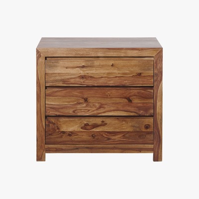 Maisons du Monde Solid Sheesham Wood 3-Drawer Chest Stockholm