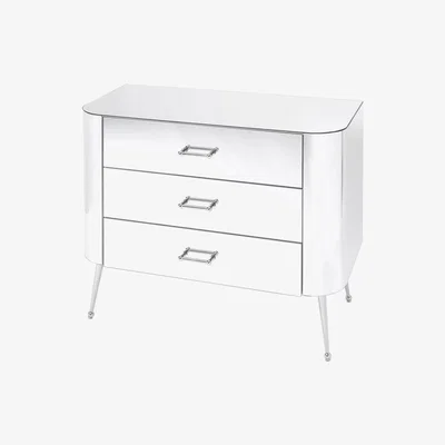My Furniture Mason Mirrored Chest of Drawers – Shiny Silver Legs