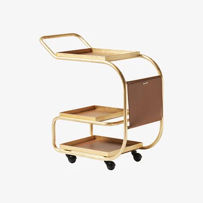 Made in Design Zenzero Dresser - / Metal & recycled leather by Opinion Ciatti Brown/Gold
