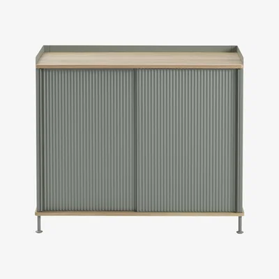 Made in Design Enfold High dresser - / Acier & chêne naturel by Muuto Green/Natural wood
