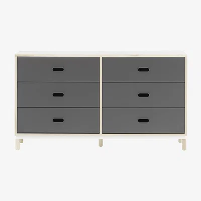 Made in Design Kabino 6 tiroirs Chest of drawers - L 146 x H 83 cm - 6 drawers by Normann Copenhagen Grey/Natural wood