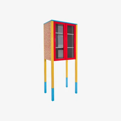 Made in Design Cabinet D'Antibes Dresser by Memphis Milano Blue/Yellow/Red