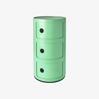 Made in Design Componibili Storage - / Matt - 3 drawers - H 58 cm / Recycled - Exclusive limited edition by Kartell Green