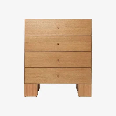 Made in Design Kuben Chest of drawers natural wood / 4 Drawer - W 90 x D 45 x H 107.5 cm - Ferm Living