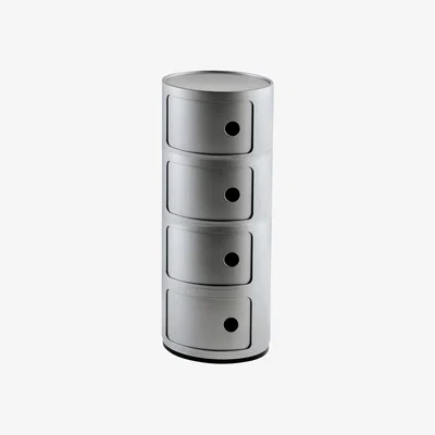 Made in Design Componibili Storage - 4 drawers - H 77 cm by Kartell Grey/Silver