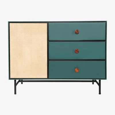 Made in Design Essence Chest of drawers - / Wood & rattan by Maison Sarah Lavoine Green/Natural wood