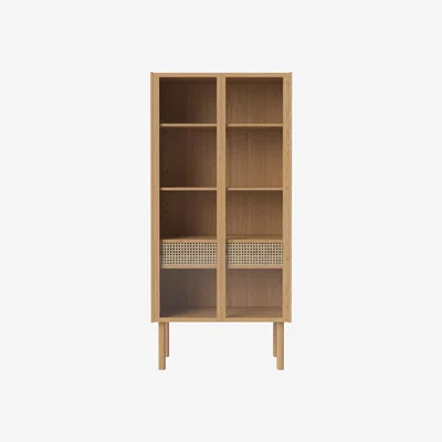 Made in Design Cana High dresser - / L 82 x H 172 cm - Oak & rattan canework by Bolia Natural wood