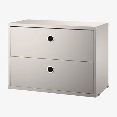 Made in Design String® System Crate - / 2 drawers - L 58 x D 30 cm by String Furniture Beige