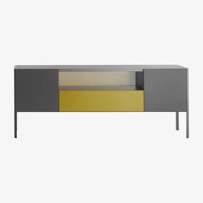 Made in Design Heron Dresser - Low / L 200 x H 80 cm by MDF Italia Yellow/Grey