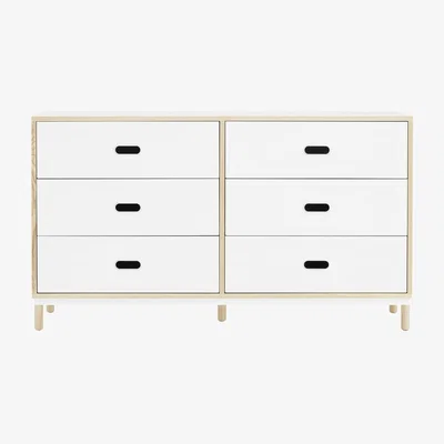 Made in Design Kabino 6 drawers Chest of drawers - L 146 x H 83 cm - 6 drawers by Normann Copenhagen White/Natural wood