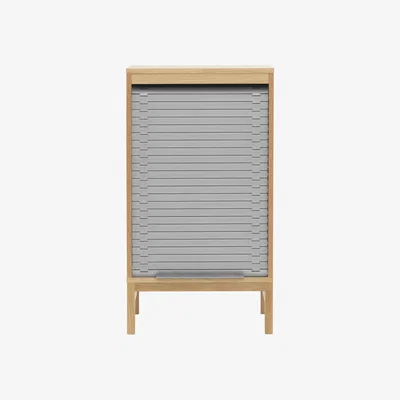 Made in Design Jalousi Bas Chest of drawers - / H 101 cm - Wood & plastic curtain by Normann Copenhagen Grey/Natural wood