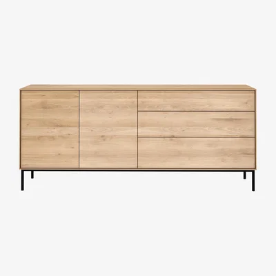 Made in Design Whitebird Dresser - / Solid oak L 180 cm / 2 door & 3 drawers by Ethnicraft Black/Natural wood