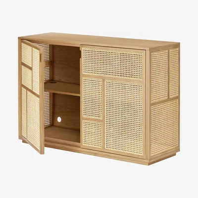Made in Design Air Dresser - / TV unit - Rattan cane-work - L 120 x H 81 cm by Design House Stockholm Natural wood