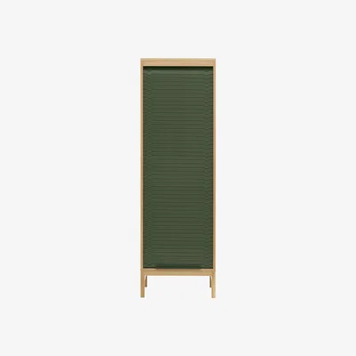 Made in Design Jalousi Haut Chest of drawers - / H 180 cm - Wood & plastic curtain by Normann Copenhagen Green/Natural wood