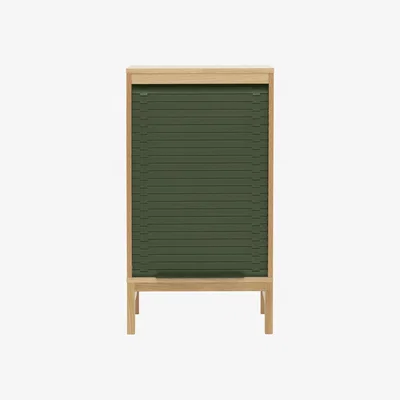 Made in Design Jalousi Bas Chest of drawers - / H 101 cm - Wood & plastic curtain by Normann Copenhagen Green/Natural wood