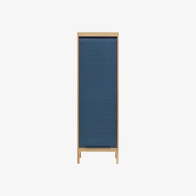 Made in Design Jalousi Haut Chest of drawers - / H 180 cm - Wood & plastic curtain by Normann Copenhagen Blue/Natural wood