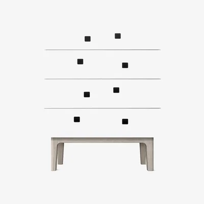 Nordic Nest Zweed Peep B3 dresser White white-pigmented oak