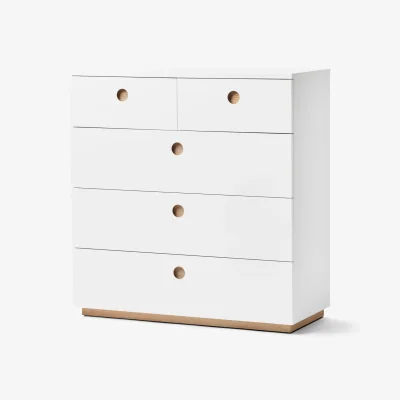 Nordic Nest A2 Keep high chest of drawers White-oiled oak 95x98x40 cm