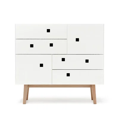 Nordic Nest Zweed Peep B1 dresser White retro oak stand