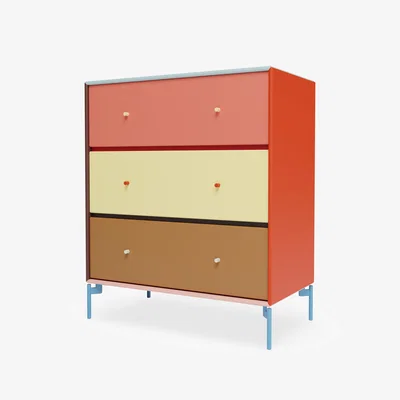 Nordic Nest Montana Montana x KIMPOP Carry chest of drawers with 3 drawers 69.6x82.2x38 cm
