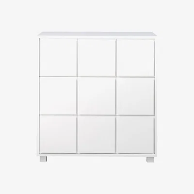 Nordic Nest Scherlin Dresser 1 White 3 small and 2 large drawers short legs