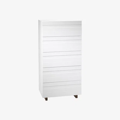Nordic Nest A2 White chest of drawers 5 drawers Oak legs