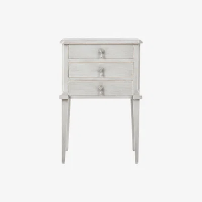 OKA Aquila Bedside Chest of Drawers, Small - Distressed Grey