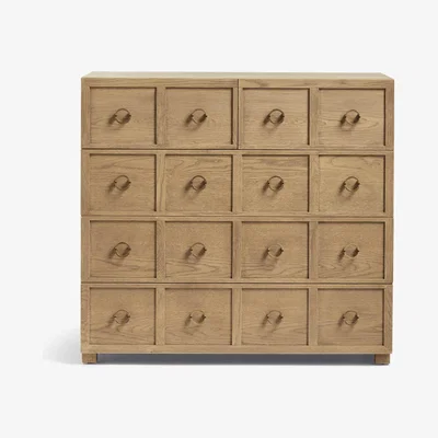 OKA OKA, Lauretta Chest of Drawers - Weathered Oak, Chest of Drawers, Oak/Rubber Wood