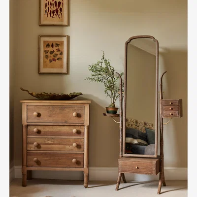 OKA OKA, Dorothy Chest of Drawers - Natural Recycled Elm, Chest of Drawers
