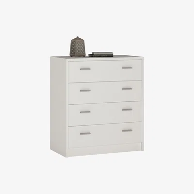 Oak&More Moderne Pearl White 4 Drawer Chest