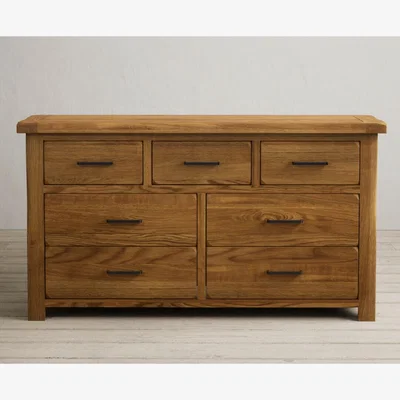 Oak&More Harrogate Rustic Solid Oak Wide Chest Of Drawers