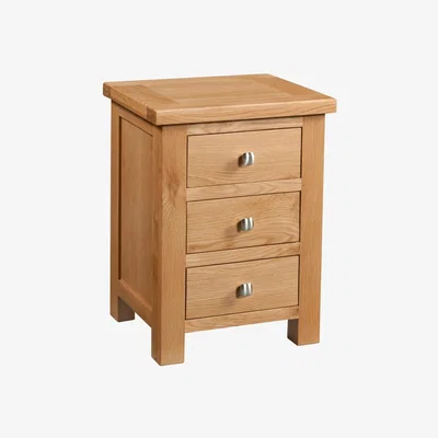 Oak&More Ex-display Lulworth Light Oak 3 Drawer Bedside