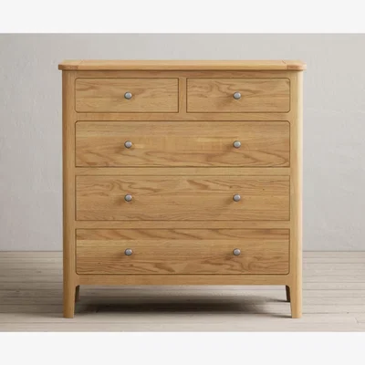 Oak&More Loxton Solid Oak 2 Over 3 Chest of drawers