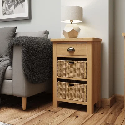 Oak&More Noah Oak 1 Drawer 2 Basket Unit