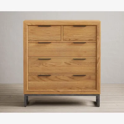 Oak&More Loft Solid Oak 2 Over 3 Chest of Drawers