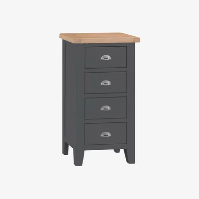 Oak&More Eden Oak and Grey 4 Drawer Narrow Chest