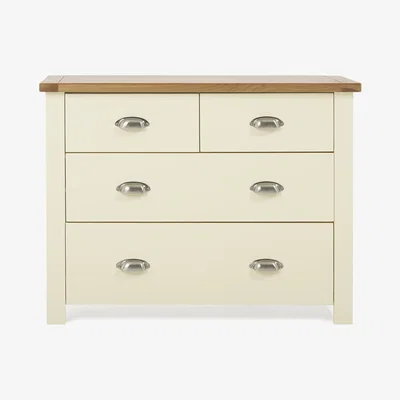 Oak&More Somerset Oak and Cream 2 Over 2 Drawer Chest