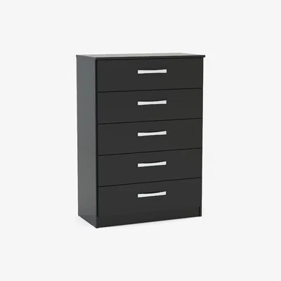 Oak&More Adalee Black 5 Drawer Chest