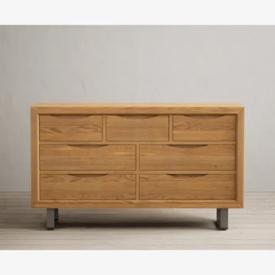Oak&More Parker Solid Oak Wide Chest Of Drawers