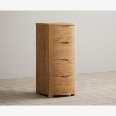 Oak&More Somerton Curved Solid Oak 5 Drawer Tallboy