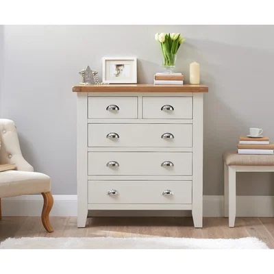 Oak&More Eden Oak and White 2 Over 3 Chest of Drawers