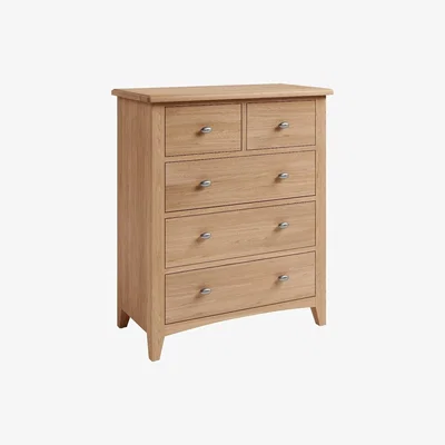 Oak&More Skylar Light Oak 2 Over 3 Drawer Chest