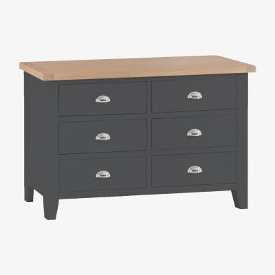 Oak&More Eden Oak and Grey 6 Drawer Chest