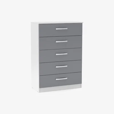 Oak&More Adalee White & Grey 5 Drawer Chest