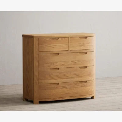 Oak&More Somerton Curved Solid Oak 2 Over 3 Chest of Drawers