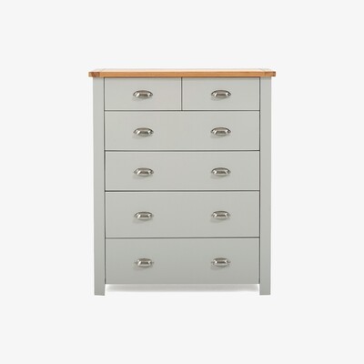 Oak&More Somerset Oak and Grey 2 Over 4 Drawer Chest