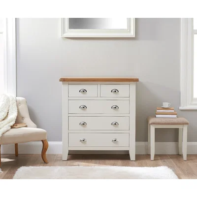 Oak&More Eden Oak and White 2 Over 3 Chest of Drawers
