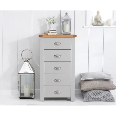 Oak&More Somerset Oak and Grey 5 Drawer Chest