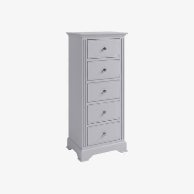 Oak&More Aubrey Grey 5 Drawer Narrow Chest