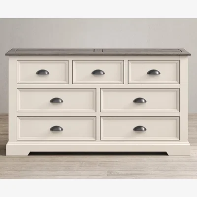 Oak&More Dartmouth Soft White Painted Wide Chest Of Drawers